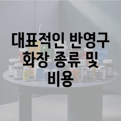 대표적인 반영구 화장 종류 및 비용