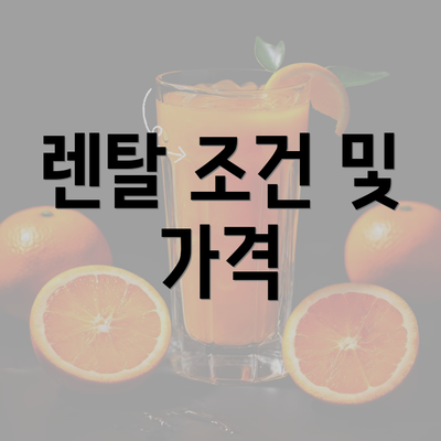 렌탈 조건 및 가격