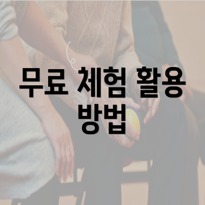 무료 체험 활용 방법