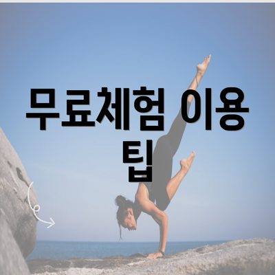 무료체험 이용 팁