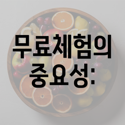 무료체험의 중요성: