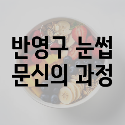 반영구 눈썹 문신의 과정