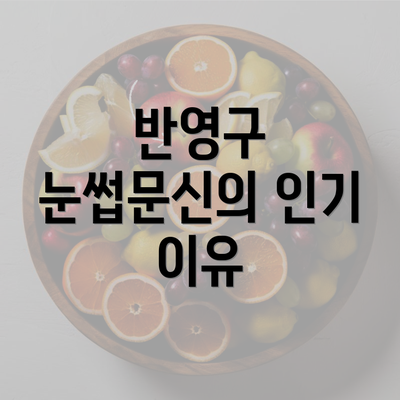 반영구 눈썹문신의 인기 이유