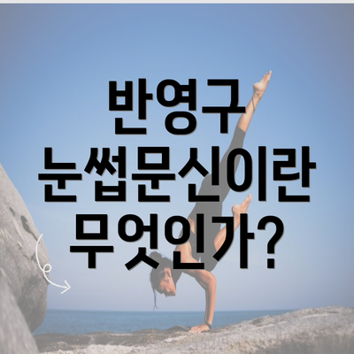 반영구 눈썹문신이란 무엇인가?