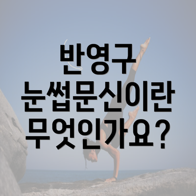 반영구 눈썹문신이란 무엇인가요?