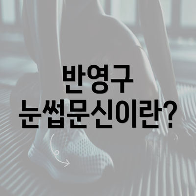 반영구 눈썹문신이란?