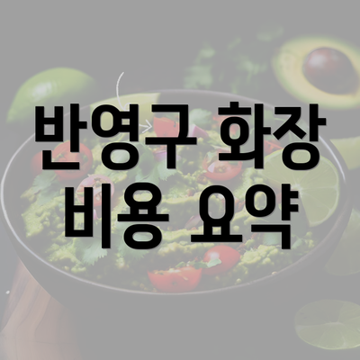 반영구 화장 비용 요약