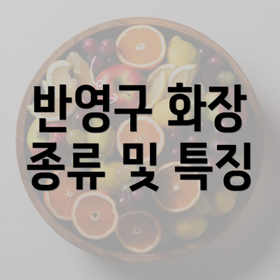 반영구 화장 종류 및 특징