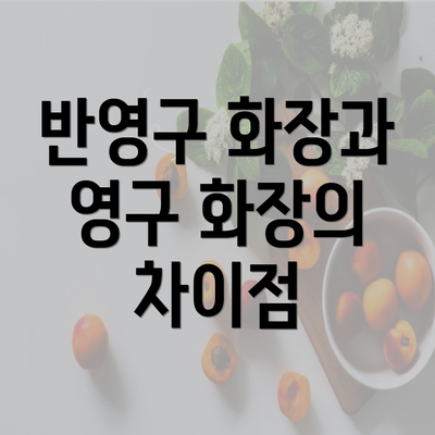 반영구 화장과 영구 화장의 차이점