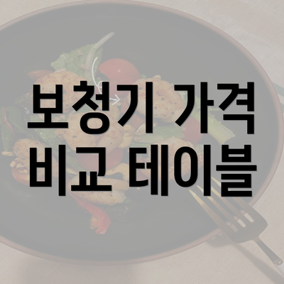 보청기 가격 비교 테이블