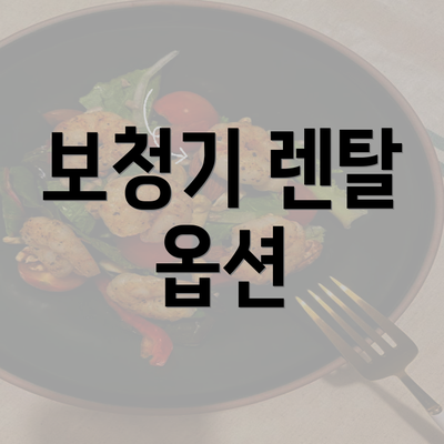 보청기 렌탈 옵션