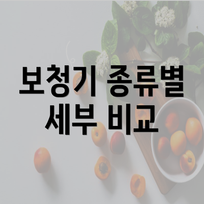 보청기 종류별 세부 비교