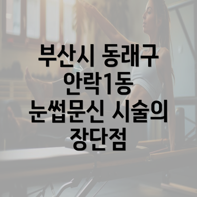 부산시 동래구 안락1동 눈썹문신 시술의 장단점