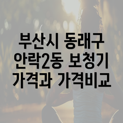 부산시 동래구 안락2동 보청기 가격과 가격비교