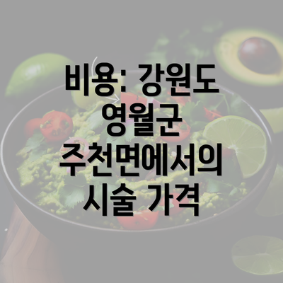 비용: 강원도 영월군 주천면에서의 시술 가격