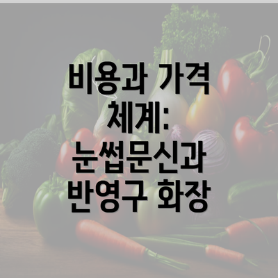 비용과 가격 체계: 눈썹문신과 반영구 화장