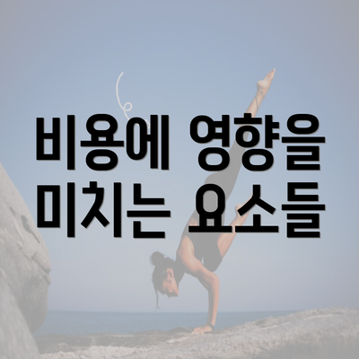 비용에 영향을 미치는 요소들