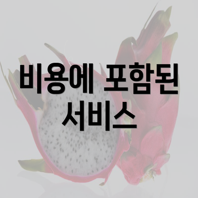 비용에 포함된 서비스