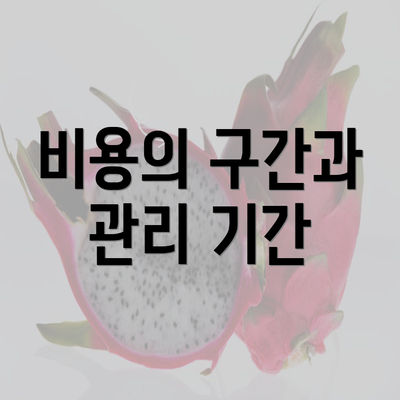 비용의 구간과 관리 기간