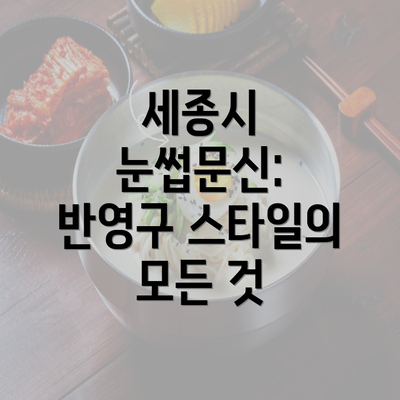 세종시 눈썹문신: 반영구 스타일의 모든 것