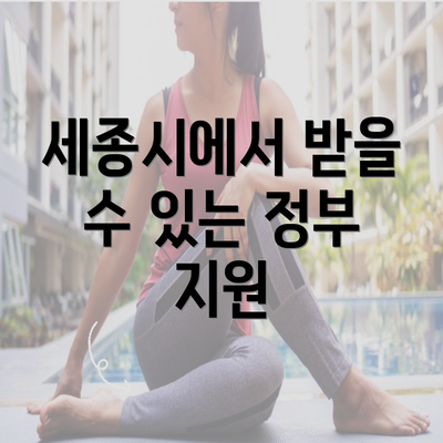 세종시에서 받을 수 있는 정부 지원