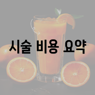 시술 비용 요약