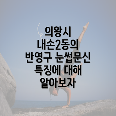 의왕시 내손2동의 반영구 눈썹문신 특징에 대해 알아보자