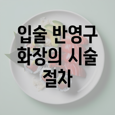 입술 반영구 화장의 시술 절차