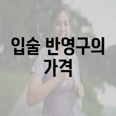 입술 반영구의 가격