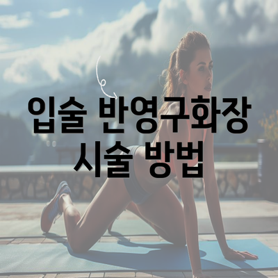 입술 반영구화장 시술 방법