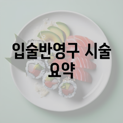 입술반영구 시술 요약