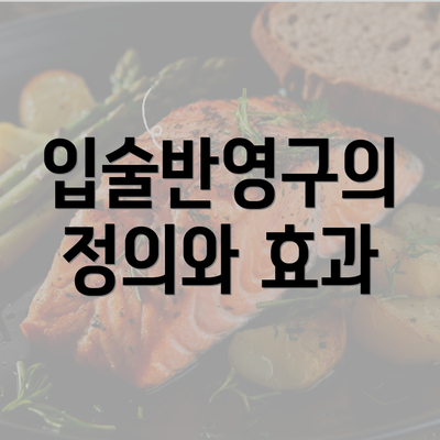 입술반영구의 정의와 효과