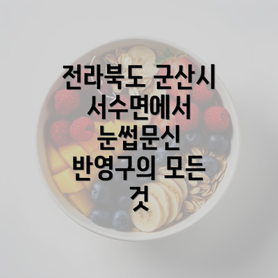 전라북도 군산시 서수면에서 눈썹문신 반영구의 모든 것