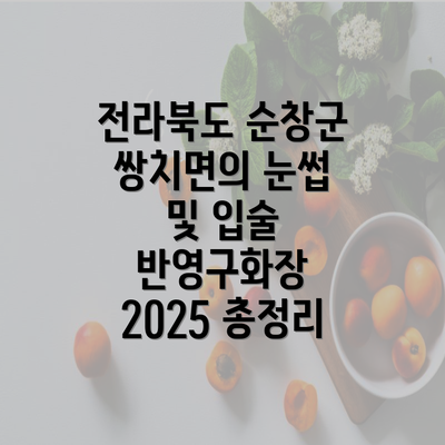 전라북도 순창군 쌍치면의 눈썹 및 입술 반영구화장 2025 총정리