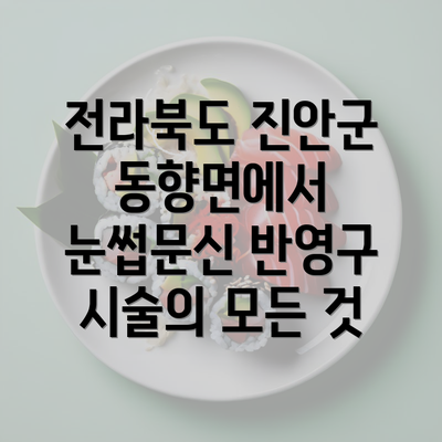 전라북도 진안군 동향면에서 눈썹문신 반영구 시술의 모든 것