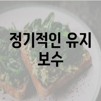 정기적인 유지 보수