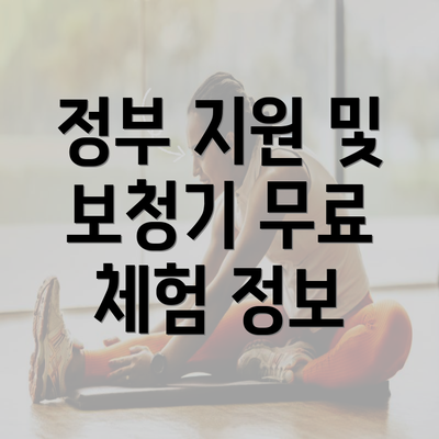 정부 지원 및 보청기 무료 체험 정보