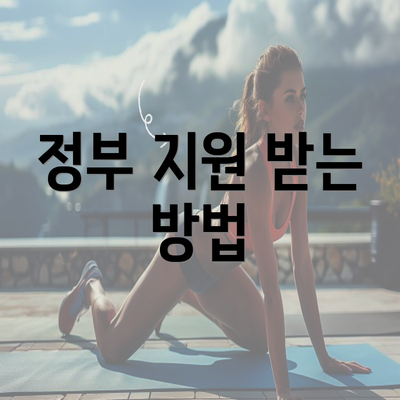 정부 지원 받는 방법