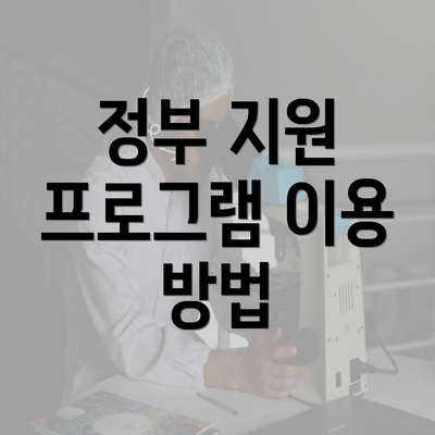 정부 지원 프로그램 이용 방법