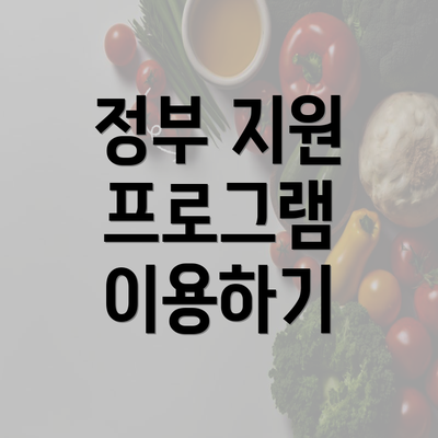 정부 지원 프로그램 이용하기