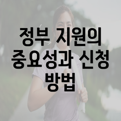 정부 지원의 중요성과 신청 방법