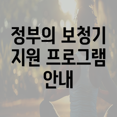 정부의 보청기 지원 프로그램 안내