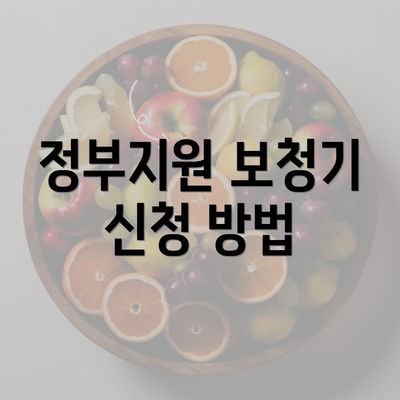 정부지원 보청기 신청 방법