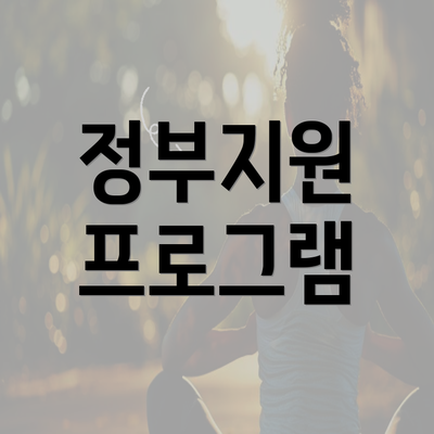 정부지원 프로그램