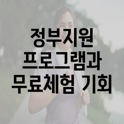 정부지원 프로그램과 무료체험 기회