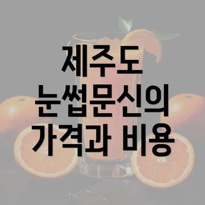 제주도 눈썹문신의 가격과 비용