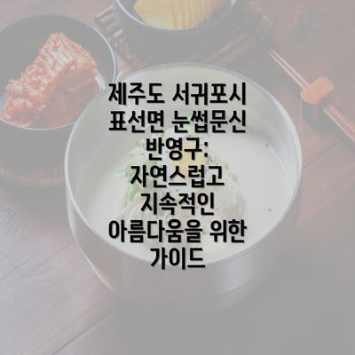 제주도 서귀포시 표선면 눈썹문신 반영구: 자연스럽고 지속적인 아름다움을 위한 가이드