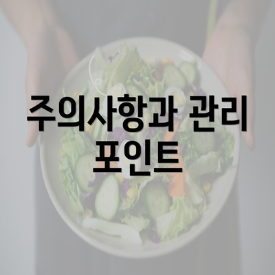 주의사항과 관리 포인트