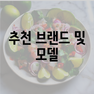 추천 브랜드 및 모델