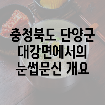 충청북도 단양군 대강면에서의 눈썹문신 개요